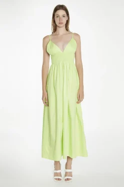 Glamorous Best Dressed Guest|Day Dresses|Electric-Lime Shirred Waist Maxi-Dress -