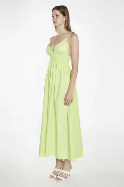 Glamorous Best Dressed Guest|Day Dresses|Electric-Lime Shirred Waist Maxi-Dress -