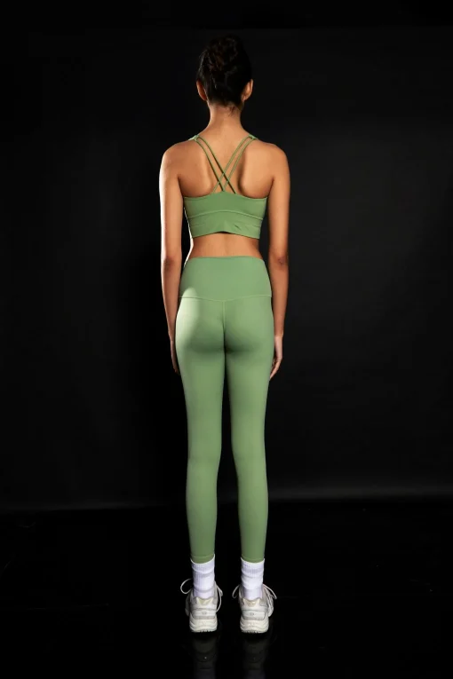 Glamorous Activewear|Crops, Corsets & Bodysuits|Fern Green Cross Back Sports Bra -