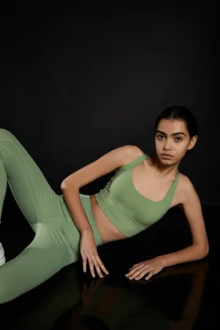 Glamorous Activewear|Crops, Corsets & Bodysuits|Fern Green Cross Back Sports Bra -