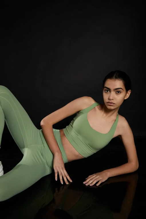 Glamorous Activewear|Crops, Corsets & Bodysuits|Fern Green Cross Back Sports Bra -