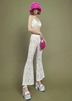 Glamorous Bottoms|Co-ords|Flora Co-ord Flared Trousers -Ivory -