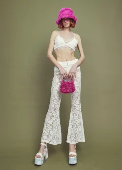 Glamorous Bottoms|Co-ords|Flora Co-ord Flared Trousers -Ivory -