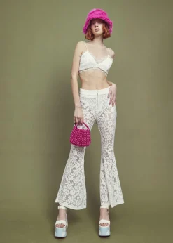 Glamorous Bottoms|Co-ords|Flora Co-ord Flared Trousers -Ivory -