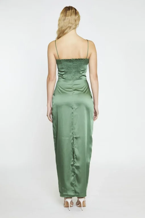 Glamorous Satin Dresses|Maxi Dresses|Forest Green Satin Maxi-Dress -