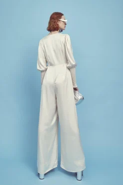 Glamorous Dresses|Jumpsuits|Frances Plunge Front Jumpsuit -Oyster -