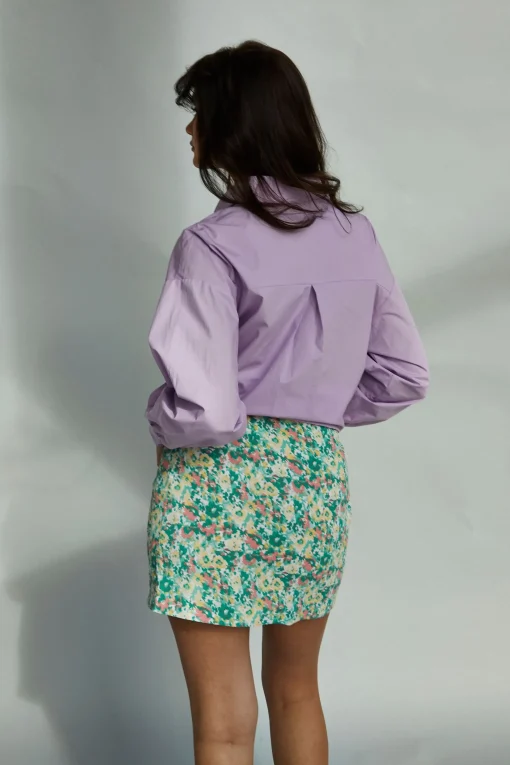 Glamorous Mini Skirts|Abstract Floral Split Mini Skirt -