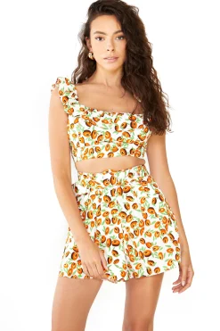 Glamorous Woven Shorts|Abstract Fruit High Waisted Shorts -