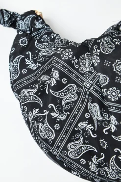Glamorous Shoulder Bags|Black Bandana Print Shoulder Bag -