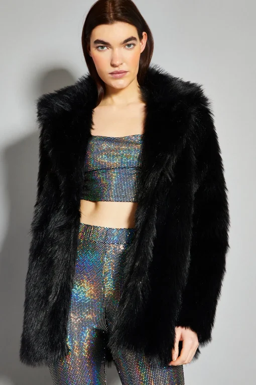 Glamorous Faux Fur & Leather|Coats|Black Faux Fur Coat -