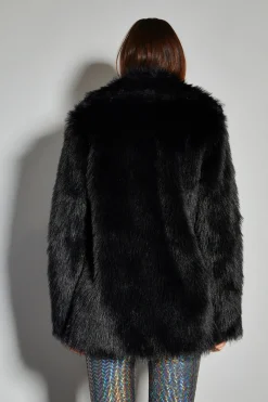 Glamorous Faux Fur & Leather|Coats|Black Faux Fur Coat -