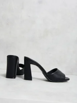 Glamorous Best Dressed Guest|Go To Partywear|Black Faux Leather Block Heels -