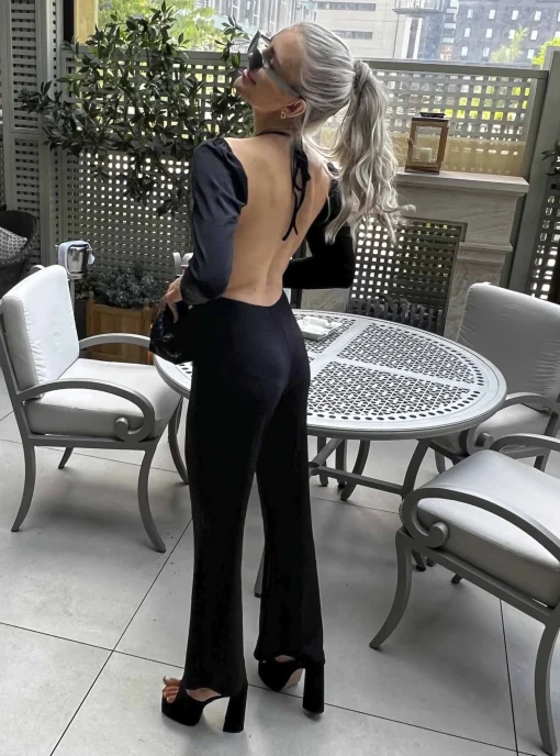 Glamorous Go To Partywear|Jumpsuits|Black Flared Bodycon Jumpsuit -