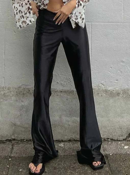 Glamorous Go To Partywear|Black Flared Disco Pants -