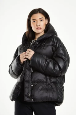 Glamorous Puffer Jackets|Jackets|Black Hooded Puffer Jacket -