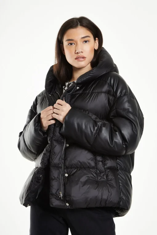 Glamorous Puffer Jackets|Jackets|Black Hooded Puffer Jacket -