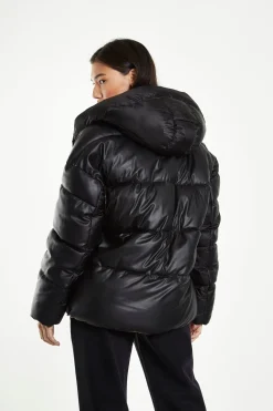Glamorous Puffer Jackets|Jackets|Black Hooded Puffer Jacket -