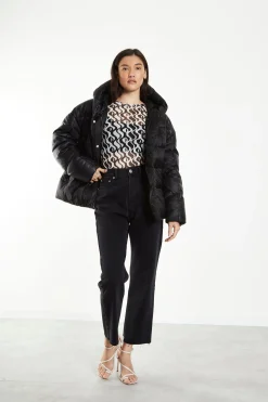 Glamorous Puffer Jackets|Jackets|Black Hooded Puffer Jacket -