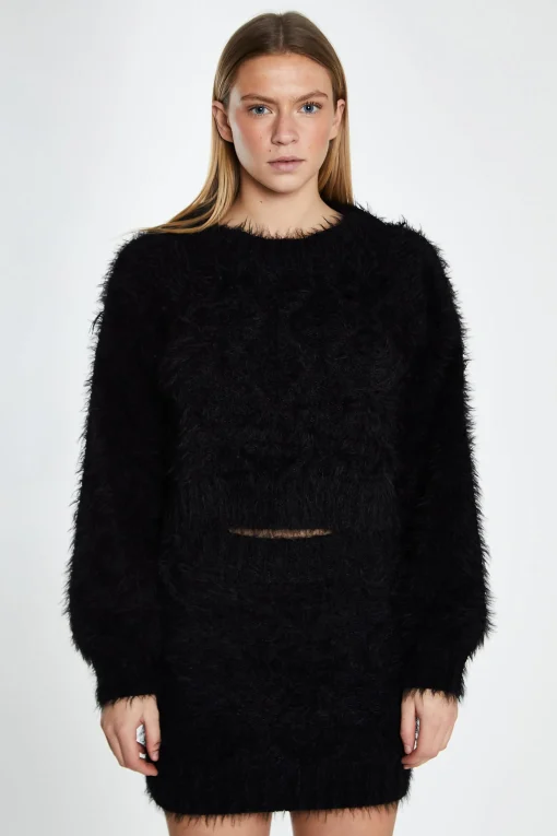 Glamorous Workwear|Co-ords|Black Knit Long Sleeve Jumper -