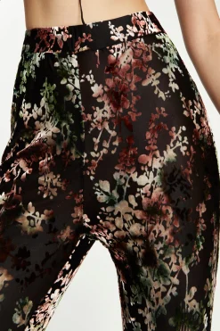 Glamorous Go To Partywear|Co-ords|Black Multi Devore Flared Trousers -