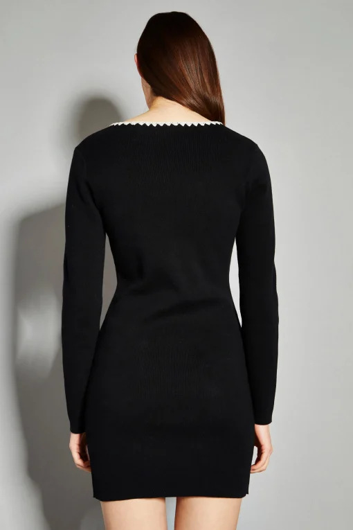 Glamorous Mini Dresses|Mini Dresses|Black Tie Front Cut Out Detail Mini Dress -