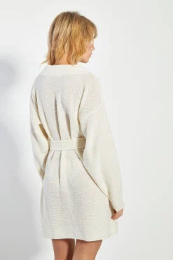 Glamorous Knitted Dresses|Knitted Dresses|Bone Belted Knitted Mini Dress -