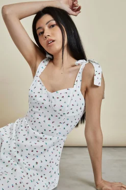 Glamorous Day Dresses|Mini Dresses|Bright Ditsy Tie Shoulder Mini Dress -