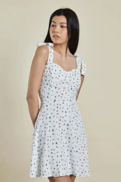 Glamorous Day Dresses|Mini Dresses|Bright Ditsy Tie Shoulder Mini Dress -