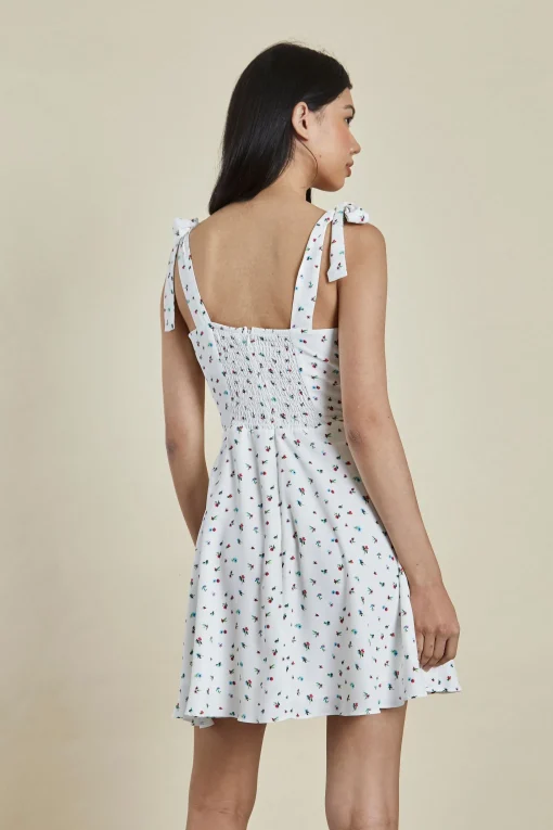 Glamorous Day Dresses|Mini Dresses|Bright Ditsy Tie Shoulder Mini Dress -