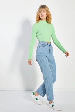 Glamorous Jumpers|Bright Sage High Neck Jumper -