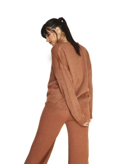 Glamorous Cardigans|Brown Knit Button Front Long Sleeve Cardigan -