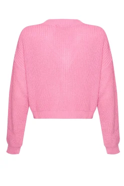Glamorous Jumpers|Candy Pink V- Neck Crop Jumper -
