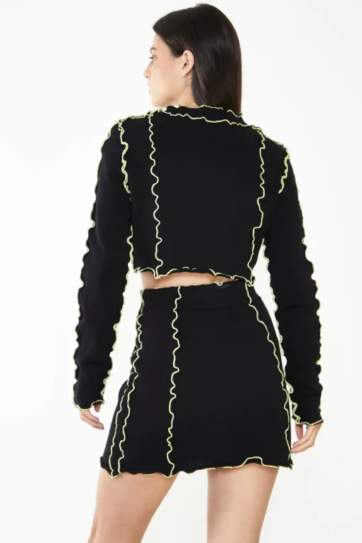 Glamorous Going Out Skirts|Glamorous Care: Our Sustainable Collection|Care Black Exposed Seam Mini Skirt -