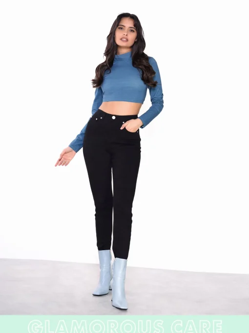 Glamorous Glamorous Care: Our Sustainable Collection|High Waisted Jeans|Care Black High Waisted Denim Jeans -