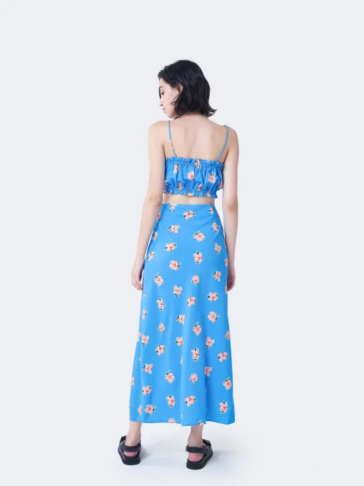 Glamorous Glamorous Care: Our Sustainable Collection|Care Blue Orange Floral Crop Top -