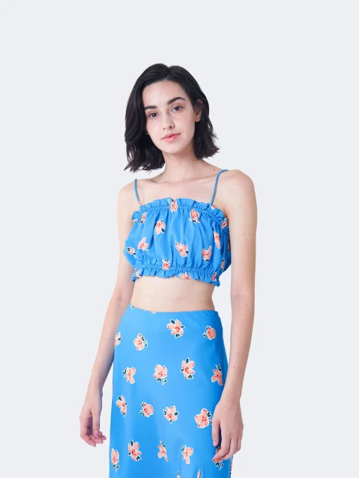 Glamorous Glamorous Care: Our Sustainable Collection|Midi & Midaxi Skirts|Care Blue Orange Floral Midi Skirt -