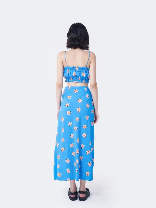 Glamorous Glamorous Care: Our Sustainable Collection|Midi & Midaxi Skirts|Care Blue Orange Floral Midi Skirt -