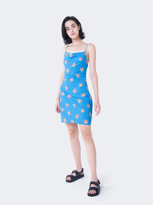 Glamorous Day Dresses|Glamorous Care: Our Sustainable Collection|Care Blue Orange Floral Mini Dress -