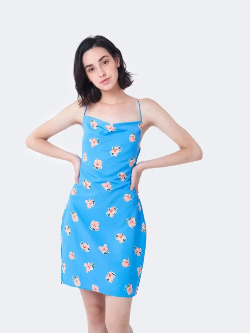 Glamorous Day Dresses|Glamorous Care: Our Sustainable Collection|Care Blue Orange Floral Mini Dress -