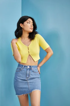 Glamorous Glamorous Care: Our Sustainable Collection|Denim Skirts|Care Blue Wash Denim Mini Skirt -