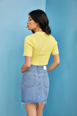 Glamorous Glamorous Care: Our Sustainable Collection|Denim Skirts|Care Blue Wash Denim Mini Skirt -