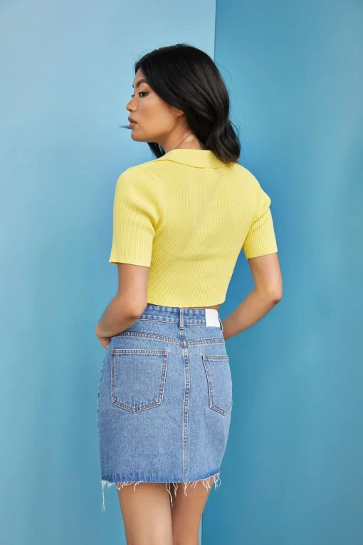 Glamorous Glamorous Care: Our Sustainable Collection|Denim Skirts|Care Blue Wash Denim Mini Skirt -