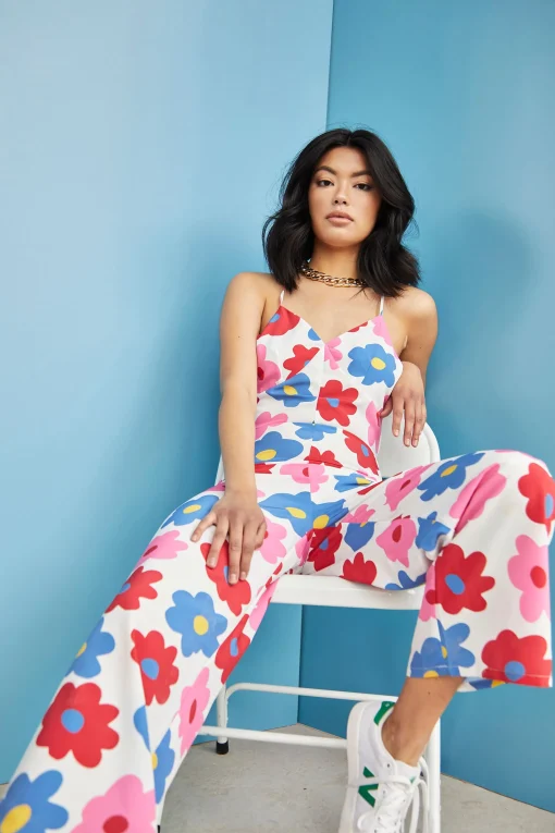 Glamorous Glamorous Care: Our Sustainable Collection|Jumpsuits|Care Bright Floral Sleeveless Jumpsuit -