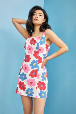 Glamorous Day Dresses|Glamorous Care: Our Sustainable Collection|Care Bright Large Floral Square Neck Mini Dress -