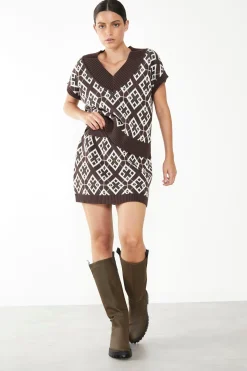 Glamorous Glamorous Care: Our Sustainable Collection|Co-ords|Care Brown Geometric Mini Skirt -