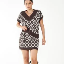 Glamorous Mini Skirts|Care Brown Geometric Mini Skirt -