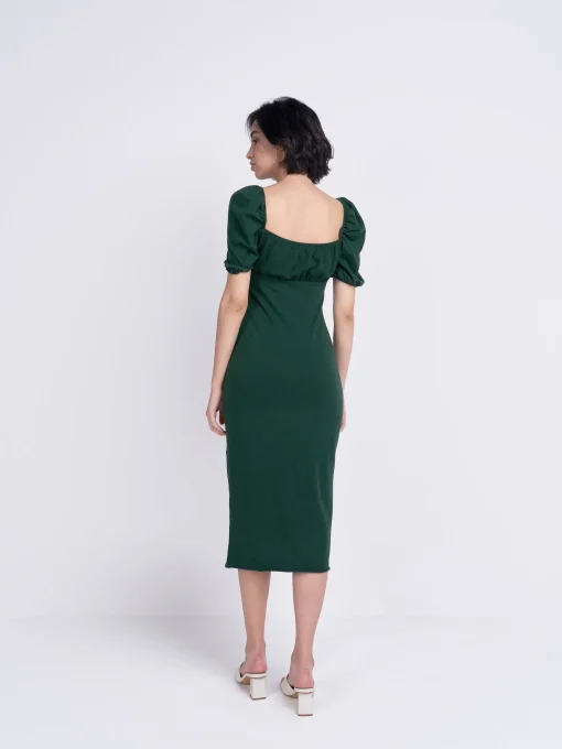 Glamorous Glamorous Care: Our Sustainable Collection|Midi & Midaxi Dresses|Care Forest Green Tie Front Midi Dress -