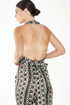 Glamorous Going Out Tops|Glamorous Care: Our Sustainable Collection|Care Geometric Print Halter Neck Top -