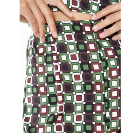 Glamorous Flares|Care Geometric Print Flared Trousers -