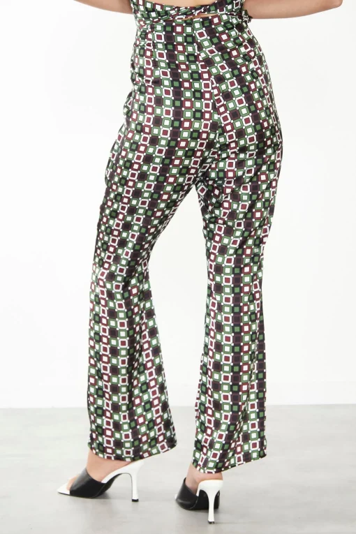 Glamorous Glamorous Care: Our Sustainable Collection|Flares|Care Geometric Print Flared Trousers -